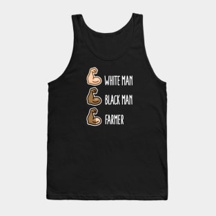 White man black man farmer gift funny farm life (light design) Tank Top